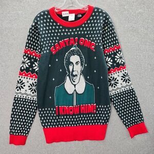 Mad Engine x Elf Men Sweater Large Green Christmas Holiday Movie I Know Him